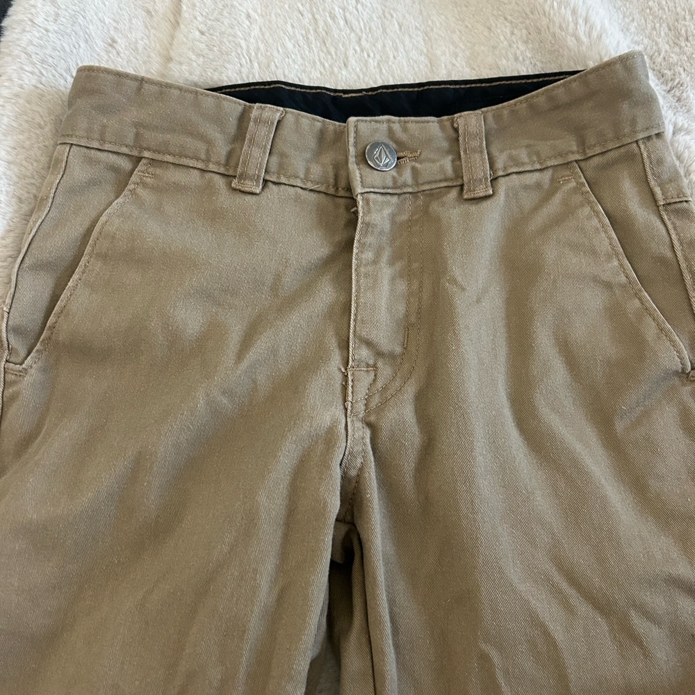 Boys Navy and Tan Volcom Chino pants - Picture 6 of 8